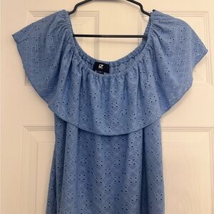 iZ Baby Blue Eyelet Ruffle Top
